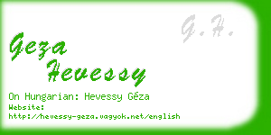 geza hevessy business card